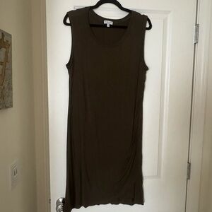 Sleeveless Olive Green Dress